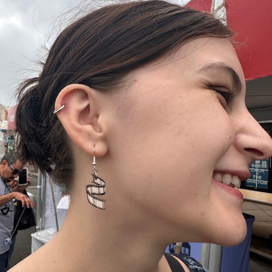 Camera Wooden Dangle Earrings | Photography Jewelry