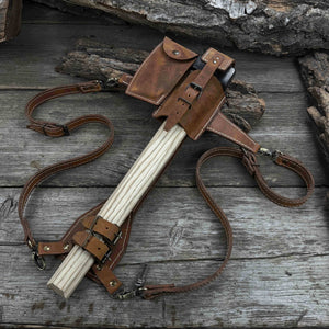 Carpenter’s Axe with Leather Shoulder Sheath, 0.84 kg (1.85 lb) detail view by Sharky Forged Steel Tools