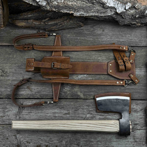 Carpenter’s Axe with Leather Shoulder Sheath, 0.84 kg (1.85 lb) detail view by Sharky Forged Steel Tools