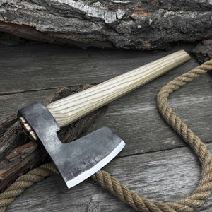 Carpenter’s Axe with Leather Shoulder Sheath, 0.84 kg (1.85 lb) detail view by Sharky Forged Steel Tools