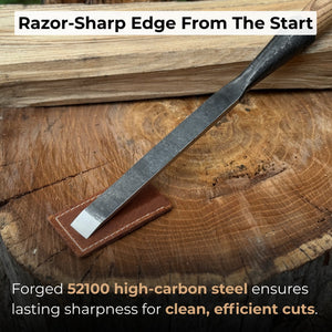 Carpenters Slick Chisel, 20 - 100 mm (0.8 - 3.9 inches) detail view by Sharky Forged Steel Tools