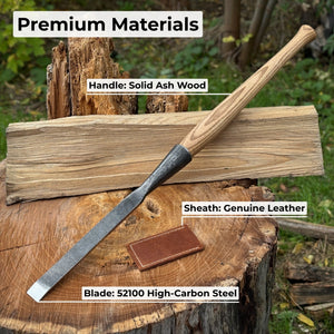 Carpenters Slick Chisel, 20 - 100 mm (0.8 - 3.9 inches) detail view by Sharky Forged Steel Tools