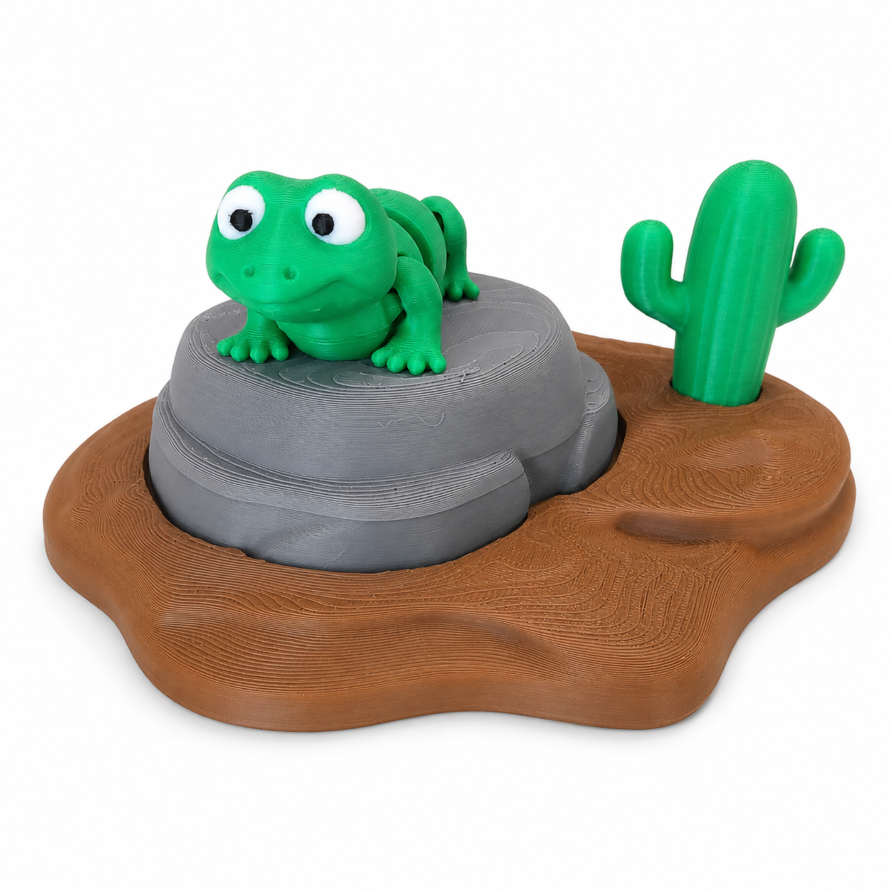 3D Printed Green Lizard Desert Playset by The Tween Space, paper gift detail photo 2