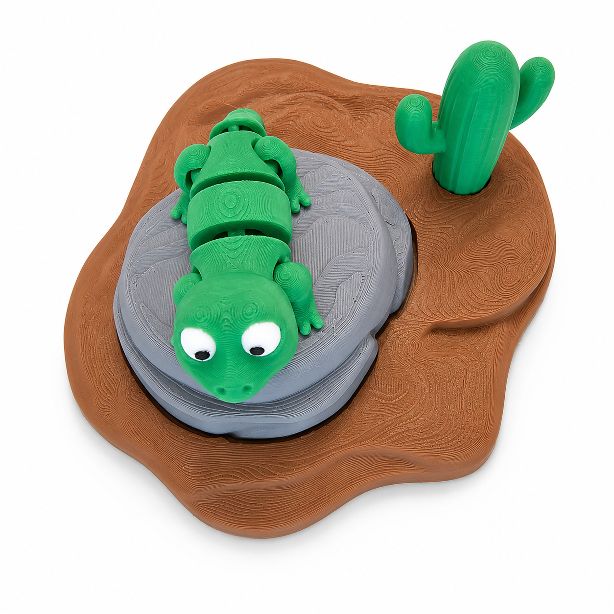 3D Printed Green Lizard Desert Playset by The Tween Space, paper gift detail photo 3