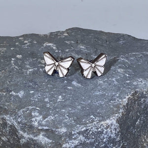 Origami Butterfly Wooden Dangle Earrings | Minimalist Nature Jewelry by Cate's Concepts, LLC, handmade jewelry detail photo 3