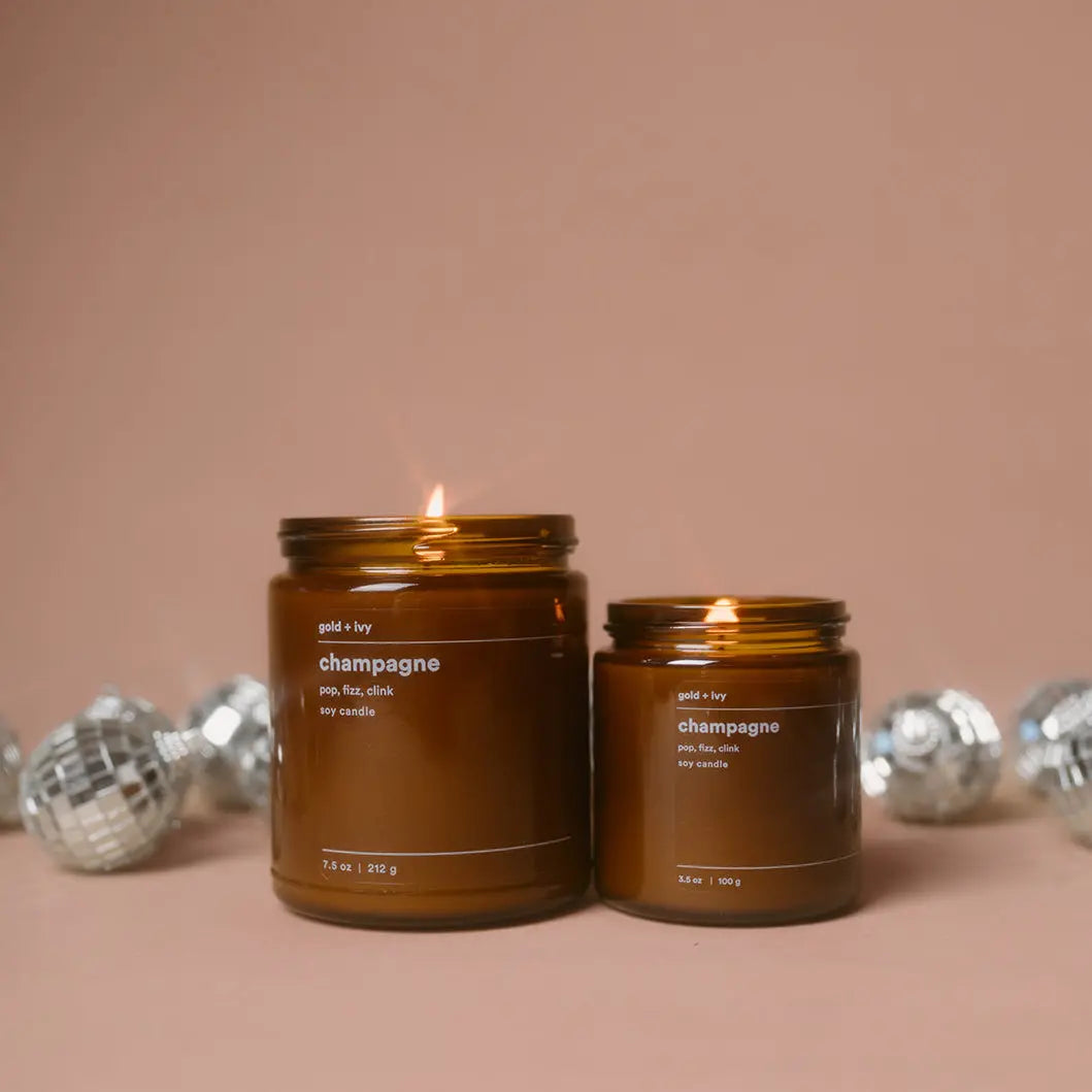 Champagne by gold + ivy, scented candle detail photo 2