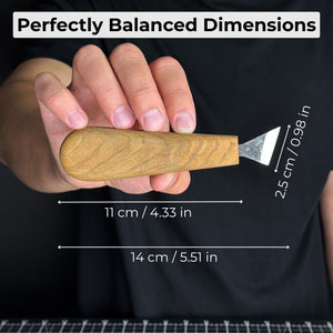 Chip Carving Knife, 2.5 cm (1 inch) detail view by Sharky Forged Steel Tools