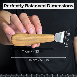 Chip Carving Knife, 3 cm (1.2 inches) detail view by Sharky Forged Steel Tools