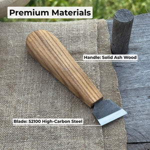 Chip Carving Knife, 3 cm (1.2 inches) detail view by Sharky Forged Steel Tools