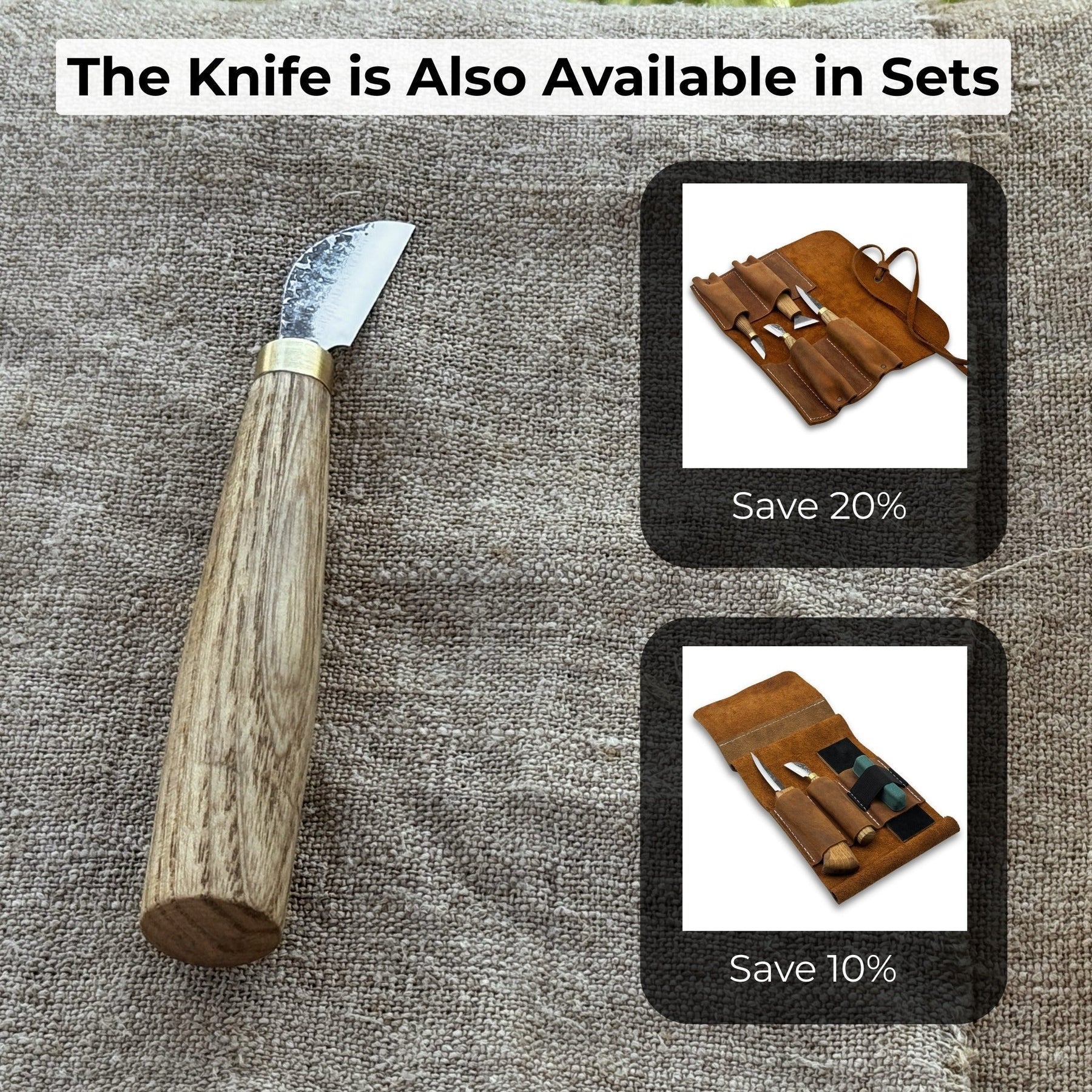 Chip Carving Knife, blade 3 cm (1.2 inches) detail view by Sharky Forged Steel Tools