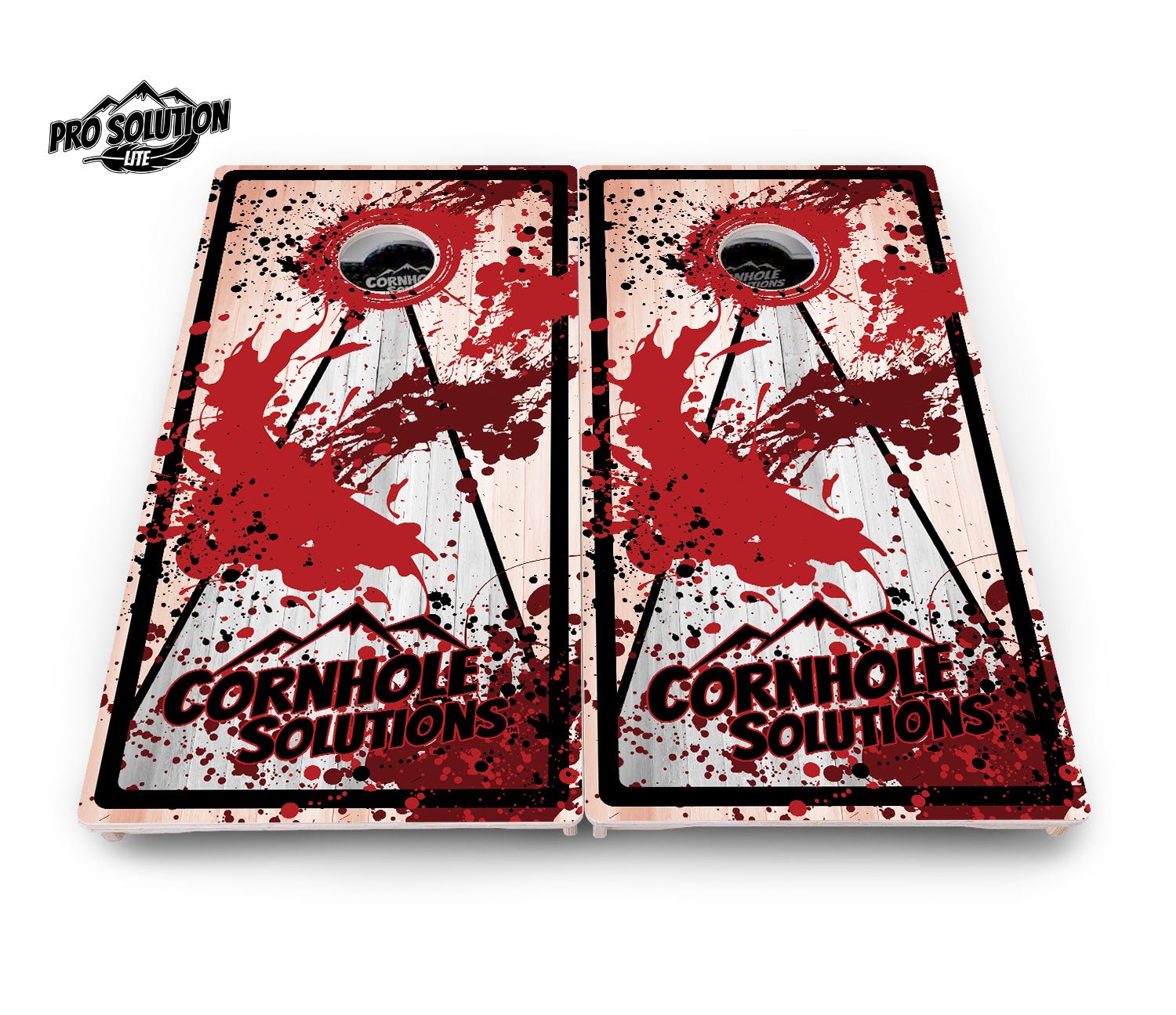 Paint Splatter CS Logo Cornhole Boards - Pro Solution Lite Series