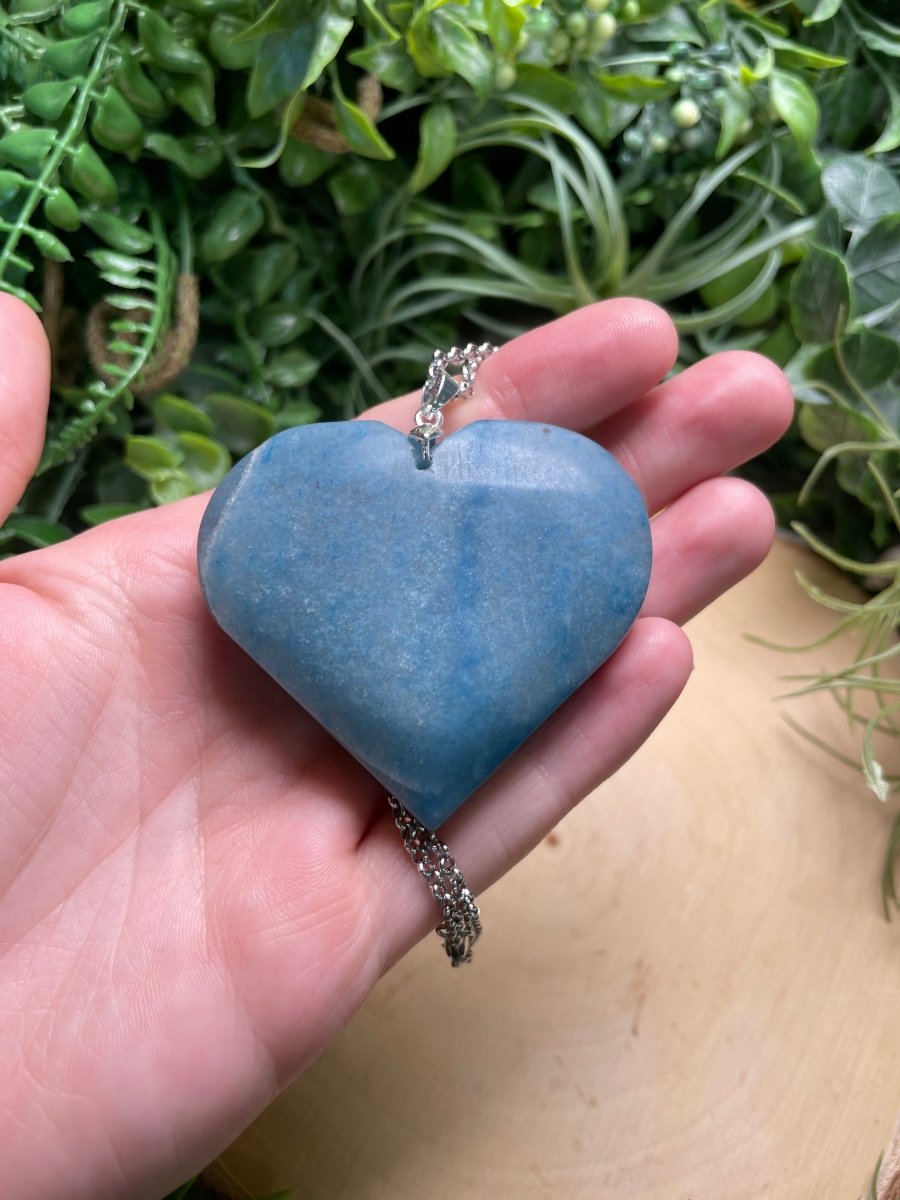 Chunky Blue Aventurine Heart Necklace by Copper Ashes