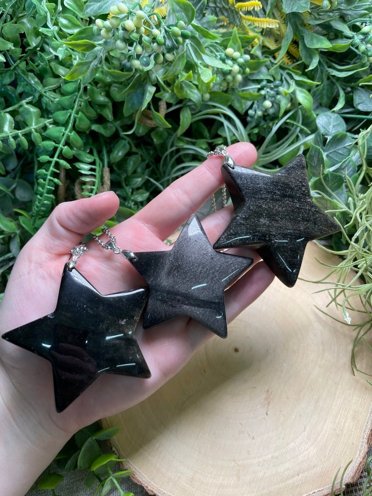 Chunky Sheen Obsidian Star Necklace by Copper Ashes