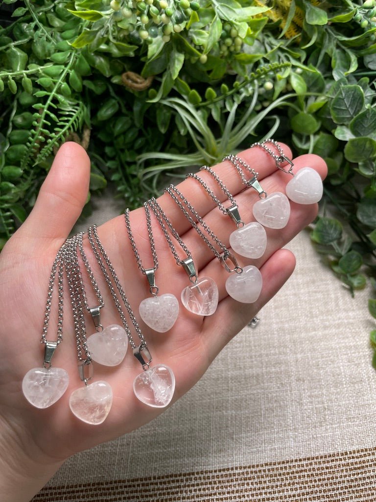 Clear Quartz Heart Necklace by Copper Ashes