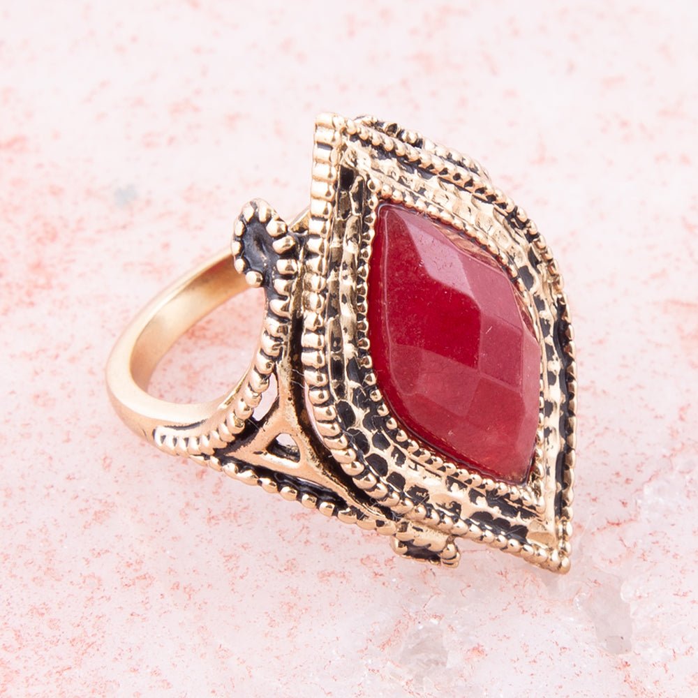 Cleopatra Bordeaux Quartz Ring detail view by Barse Jewelry