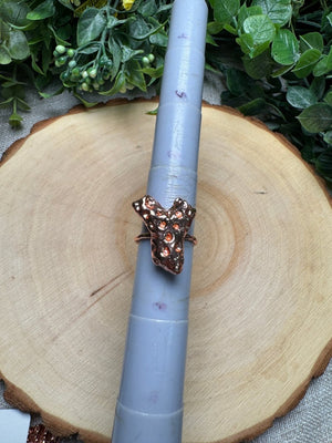 Coral Ring Size 7 detail view by Copper Ashes