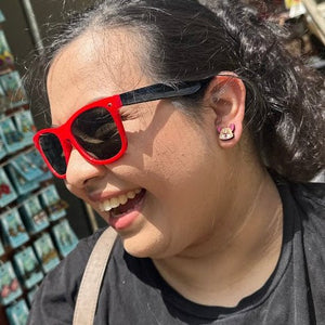 Corgi Butt Wooden Earrings | Funny Dog Lover Jewelry detail view by Cate's Concepts, LLC