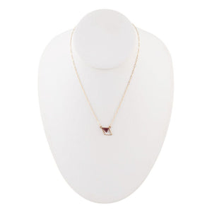 Corundum and Bronze Triangle Necklace detail view by Barse Jewelry