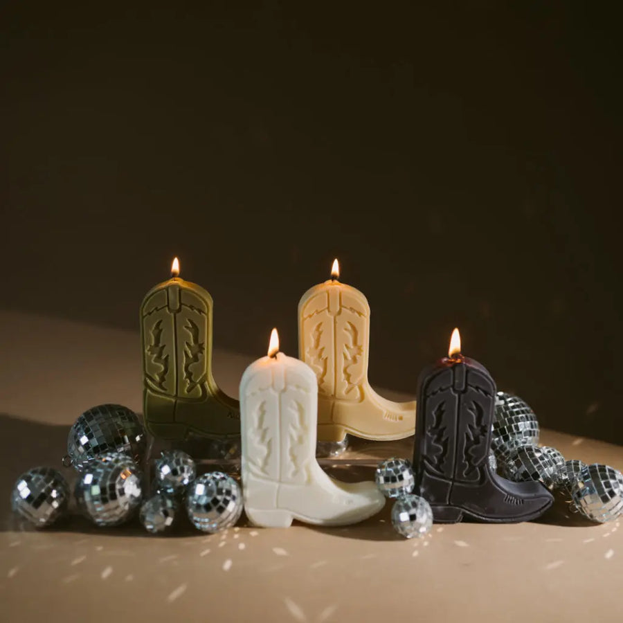 cowboy boot shape candles