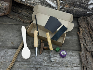 Craft Your Own Wooden Spoon – All-in-One Whittling Kit detail view by Sharky Forged Steel Tools