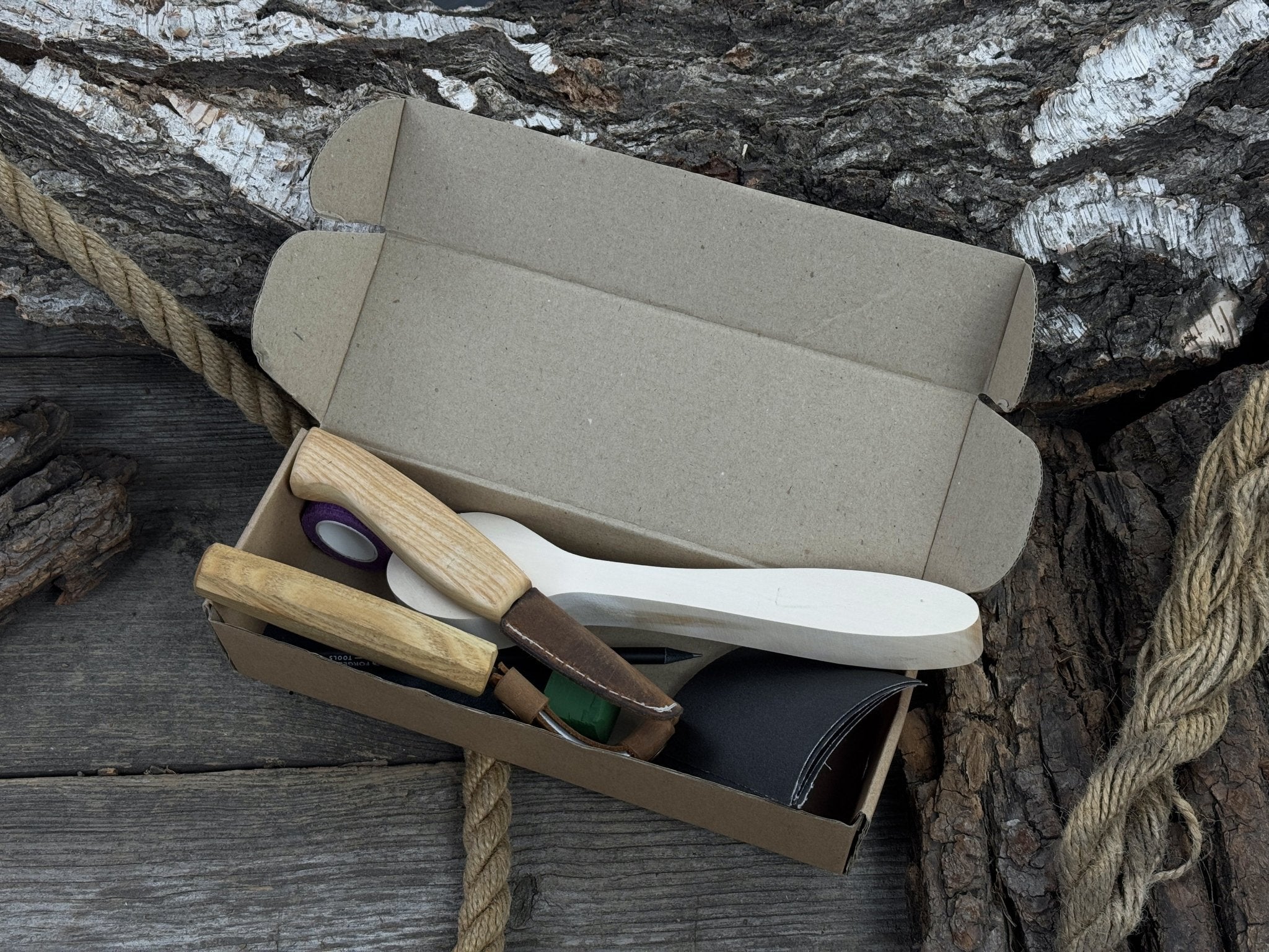 Craft Your Own Wooden Spoon – All-in-One Whittling Kit detail view by Sharky Forged Steel Tools