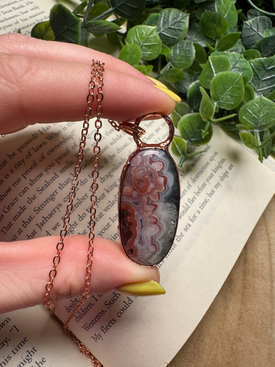 Crazy Lace Agate Necklace by Copper Ashes