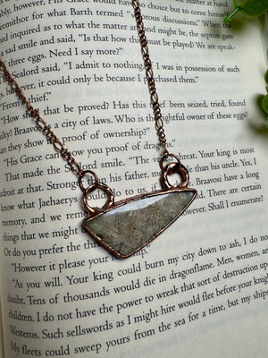 Crazy Lace Agate Necklace detail view by Copper Ashes