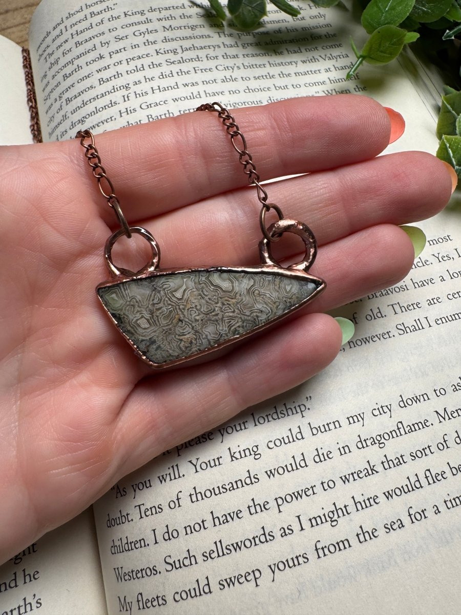 Crazy Lace Agate Necklace by Copper Ashes