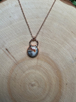 Crazy Lace Agate Necklace detail view by Copper Ashes