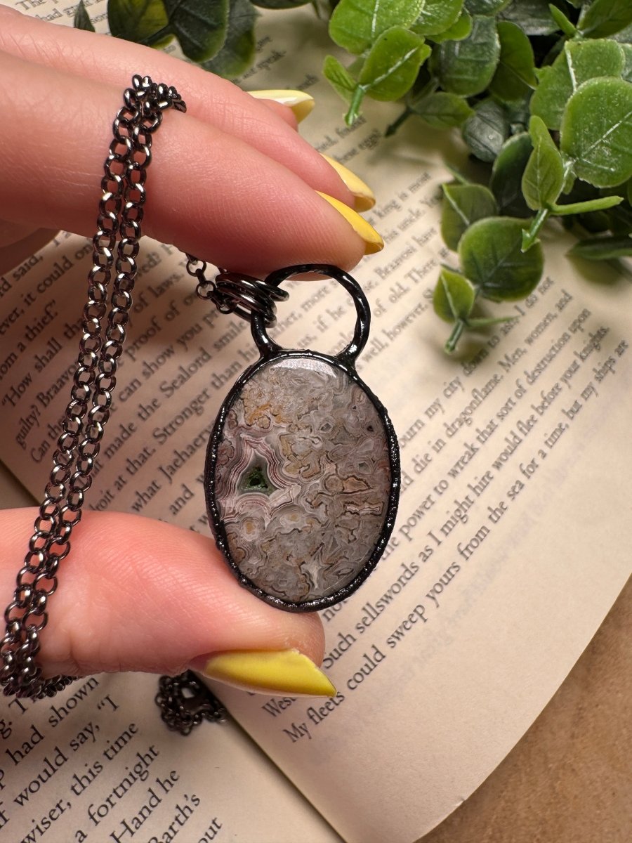 Crazy Lace Agate Necklace by Copper Ashes