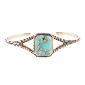 Credence Genuine Turquoise Cuff Bracelet detail view by Barse Jewelry