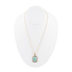 Credence Genuine Turquoise Pendant Necklace detail view by Barse Jewelry