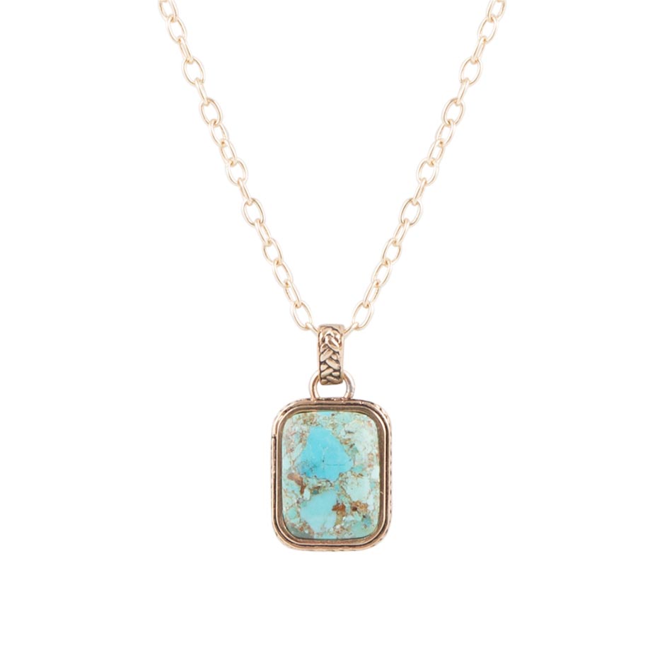Credence Genuine Turquoise Pendant Necklace by Barse Jewelry