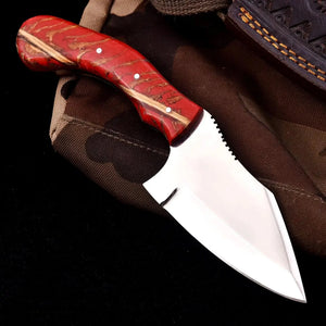 Pinecone Handle Fixed Blade Knife – 4” Stainless Steel Blade | JW SteelCrafts by JW SteelCrafts, Damascus knife main product photo