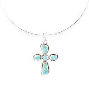 Cross Pendant and Sterling Silver Necklace by Barse Jewelry