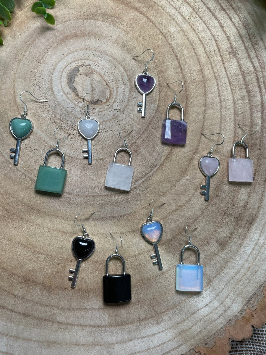 Crystal Heart Locket Earrings by Copper Ashes
