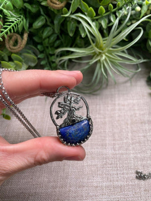 Crystal Tree of Life Necklace detail view by Copper Ashes