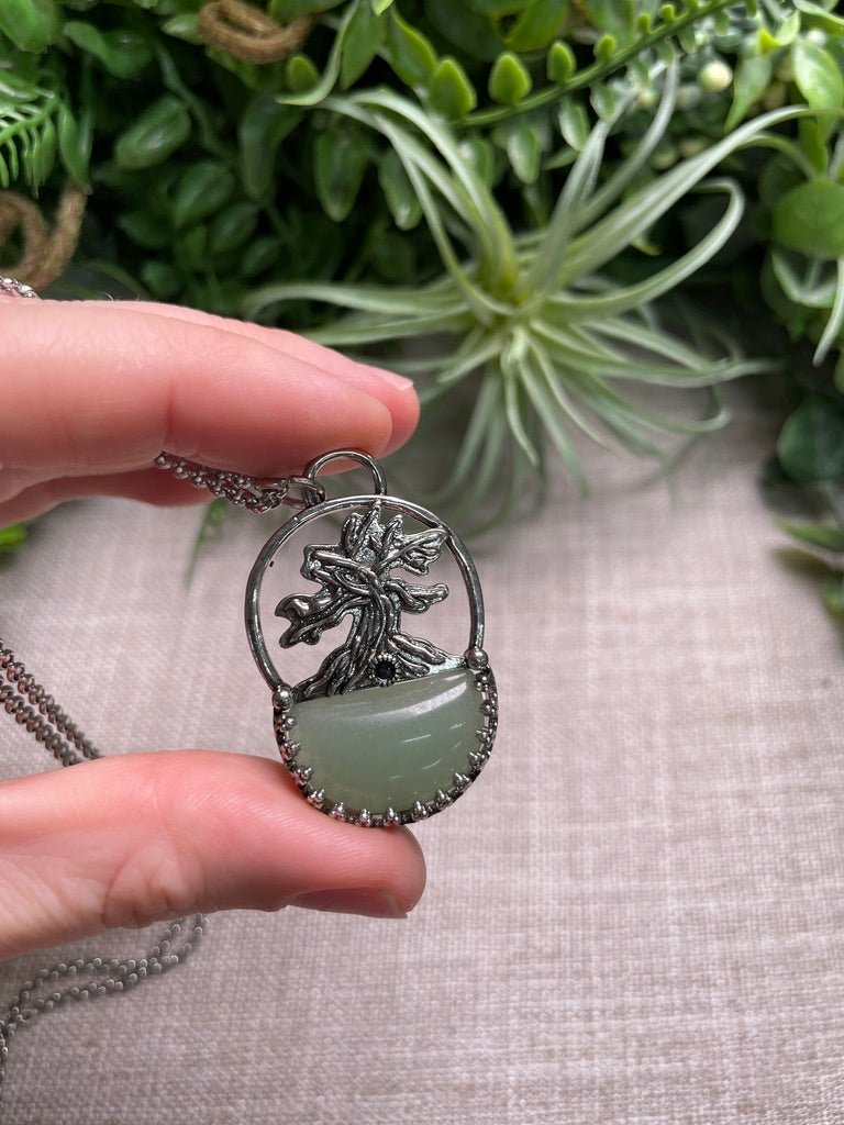 Crystal Tree of Life Necklace detail view by Copper Ashes