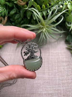 Crystal Tree of Life Necklace detail view by Copper Ashes