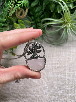 Crystal Tree of Life Necklace detail view by Copper Ashes