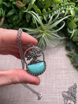Crystal Tree of Life Necklace detail view by Copper Ashes
