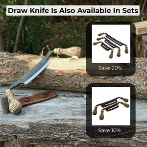 Curved Draw Knife (Push/Pull Shave), 10.5 cm (4.1 inch) Cutting Edge detail view by Sharky Forged Steel Tools