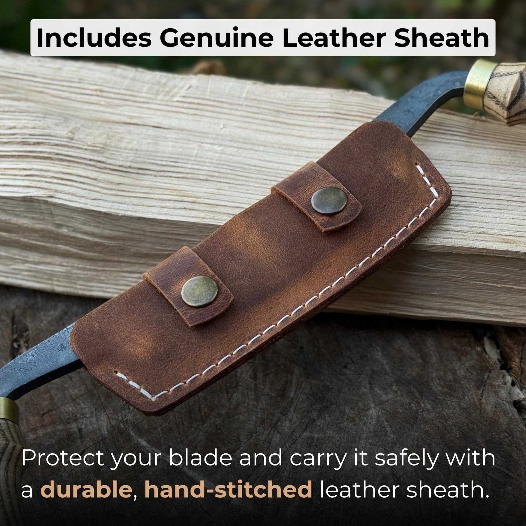 Curved Draw Knife (Push/Pull Shave), 10.5 cm (4.1 inch) Cutting Edge detail view by Sharky Forged Steel Tools