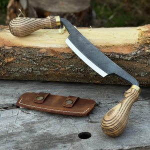 Curved Draw Knife (Push/Pull Shave), 10.5 cm (4.1 inch) Cutting Edge by Sharky Forged Steel Tools