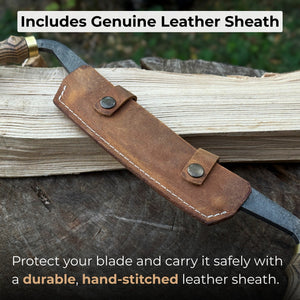Curved Draw Knife (Push/Pull Shave), 14.5 cm (5.7 inch) Cutting Edge detail view by Sharky Forged Steel Tools