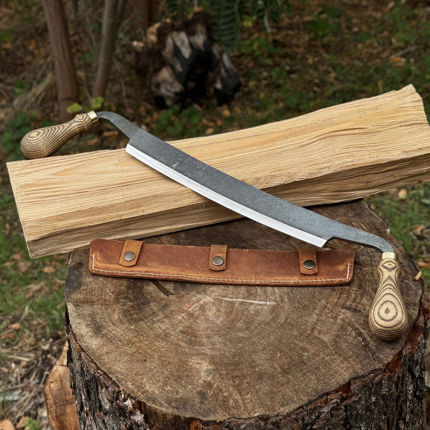 Curved Draw Knife (Push/Pull Shave), 25.5 cm (10 inch) Cutting Edge by Sharky Forged Steel Tools