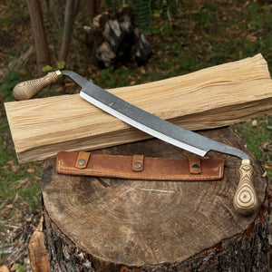 Curved Draw Knife (Push/Pull Shave), 25.5 cm (10 inch) Cutting Edge by Sharky Forged Steel Tools