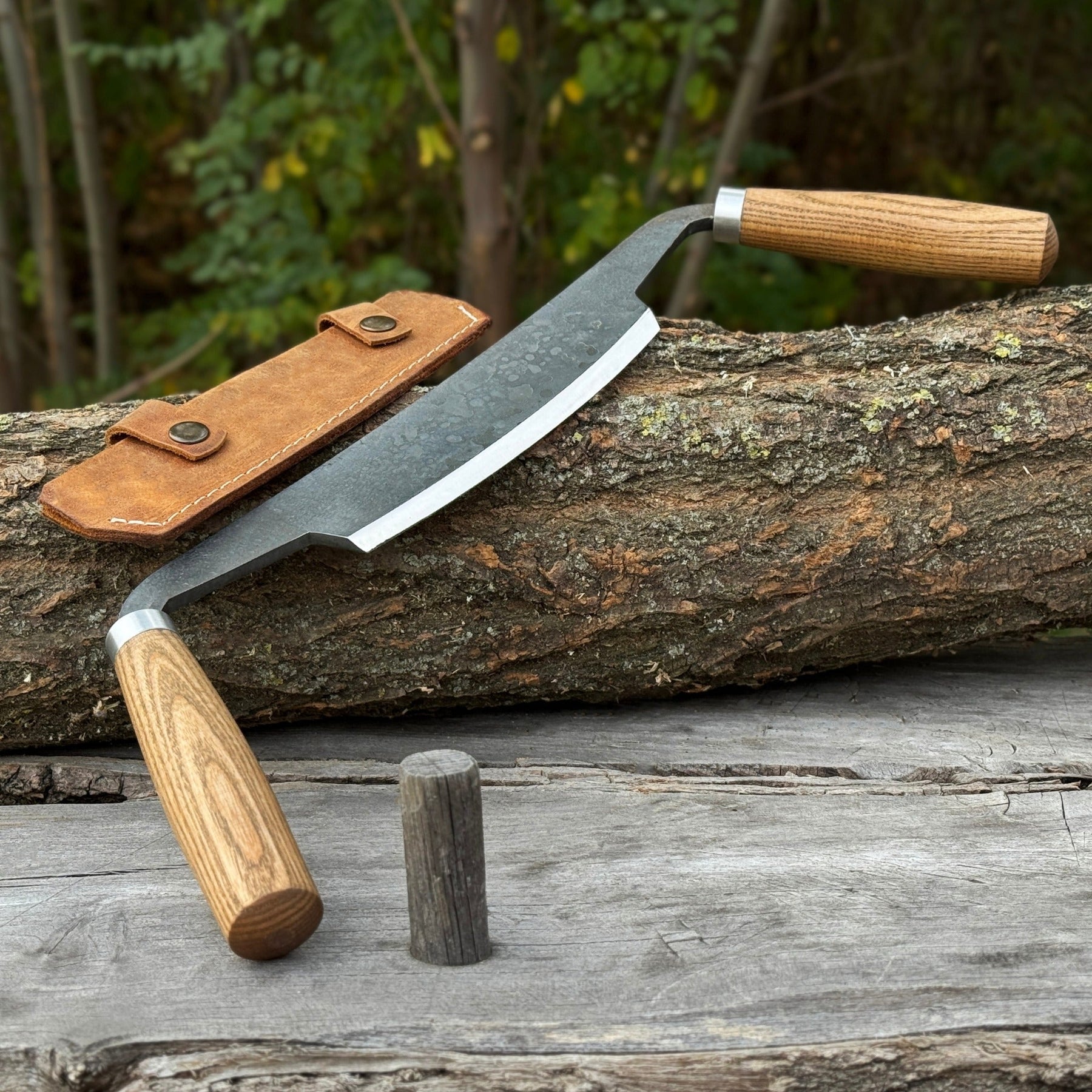 Curved Drawknife (Push/Pull), 14.5 cm (5.7 inches) by Sharky Forged Steel Tools