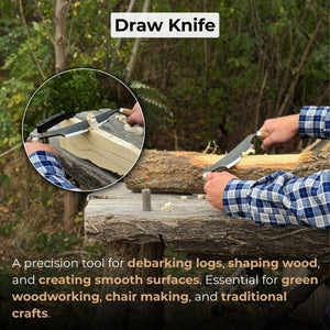 Curved Drawknife (Push/Pull), 14.5 cm (5.7 inches) detail view by Sharky Forged Steel Tools