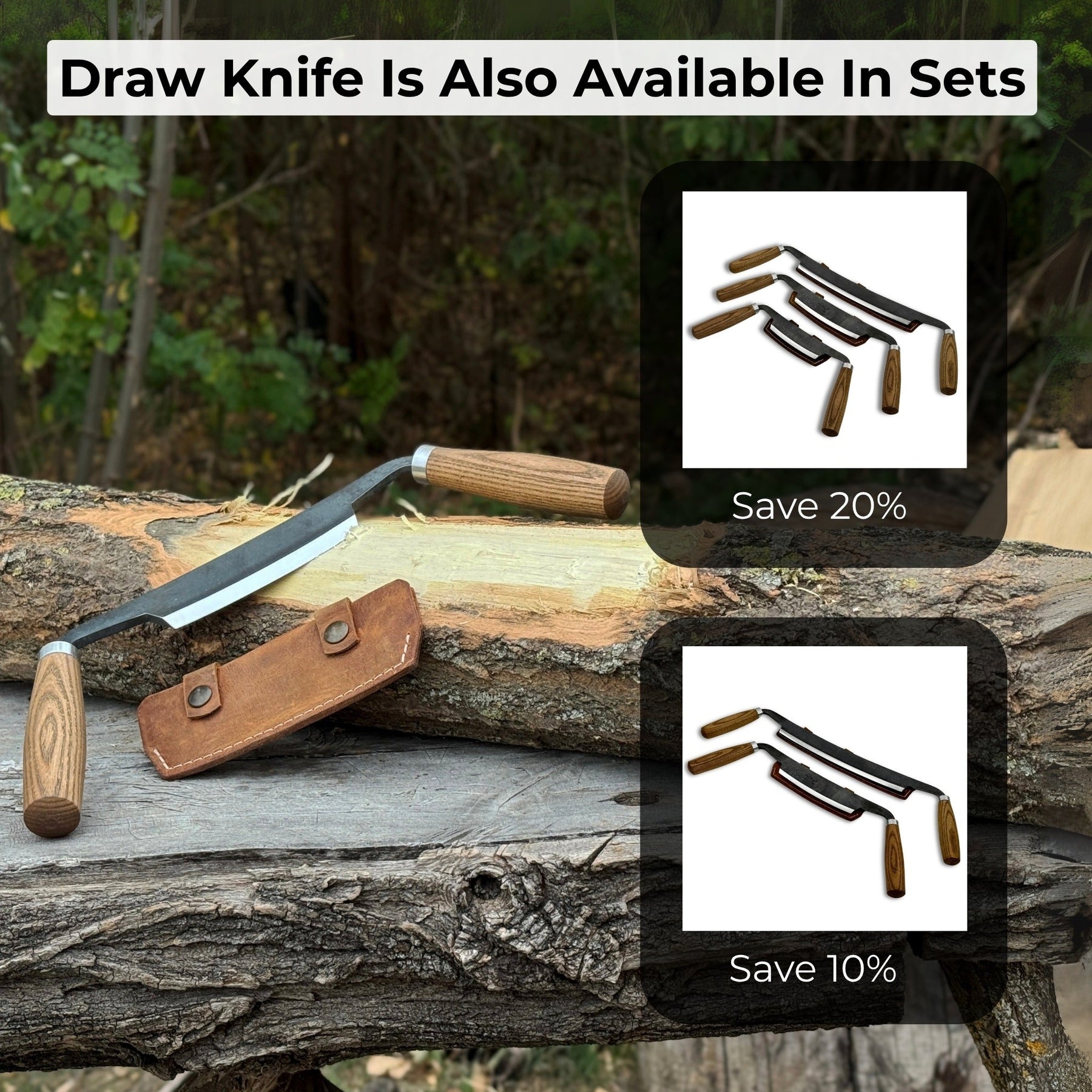 Curved Drawknife (Push/Pull), 14.5 cm (5.7 inches) detail view by Sharky Forged Steel Tools